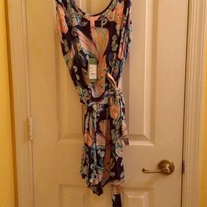 Lilly Pulitzer Romper Navy, Pink, and Teal Multi Large